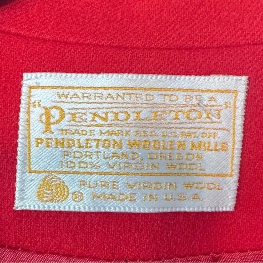 Pendleton Red Virgin Wool One Button Blazer Sz 8 - image 4